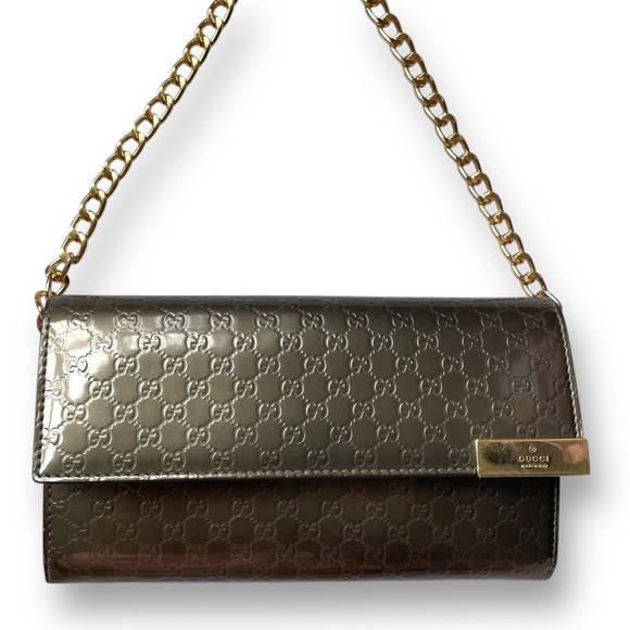 GUCCI GG Olive green leather wallet on Chain 🫒 - Picture 3 of 15
